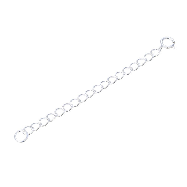 2pcs 925 Sterling Silver Chain Extender with Clasp, Cable Chain Extension, Length Selections: 2 inch/3 inch/4 inch/5 inch/6 inch