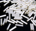 100pcs Tarnish Resistant Small Tiny Straight Tubes, Sterling Silver Plated Brass, 5x2mm, Hole ID 1.3mm, BF31-1