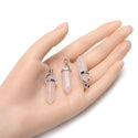 4pcs Natural Light Pink Rose Quartz Gemstone Pendants, 42mm Loose Bullet Point Stone Drops, G2P-C12