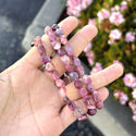 1 Strand Stretch Natural Pink Tourmaline Free Form Gemstone Bracelet, 7-10mm Beads, Length Selections: 7 inch/7.5 inch