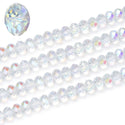 500pcs Creative Club Faceted Rondelle Crystal Glass Beads, Crystal AB, 6x4mm, Hole ID 1mm, CCR602