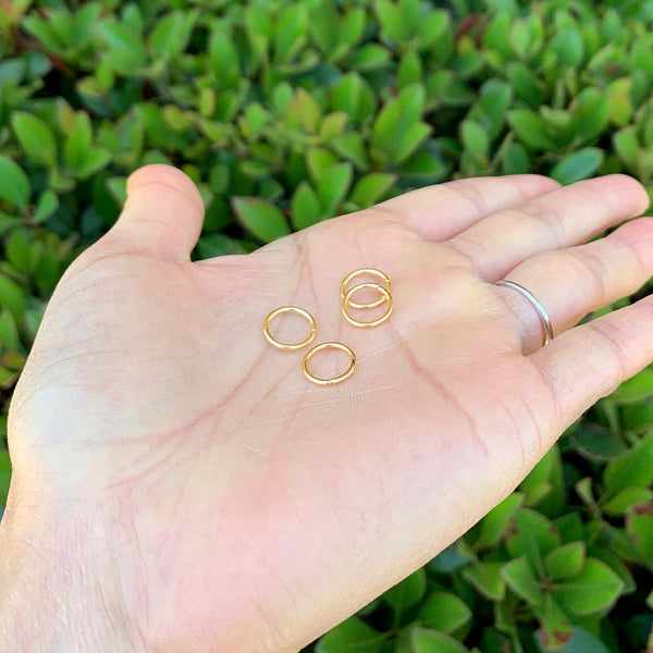 20pcs 925 Sterling Silver Open Jump Rings, Real 18K Yellow Gold Plated, 1mm/18 Gauge, Size Selections: 4/6/8/10/12mm