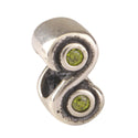 Real 925 Sterling Silver Charm, August Birthstone Bead, Cubic Zirconia CZ Green Peridot...