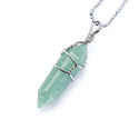 1pc Natural Green Aventurine Gemstone Pendant Necklace, 18 Inch Surgical Stainless Steel Chain, GGP-E8