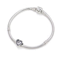 1pc Real 925 Sterling Silver Love Heart Charm Love U Forever Bead, Compatible with Pandora All Other Charm Bracelet, EC4-B9