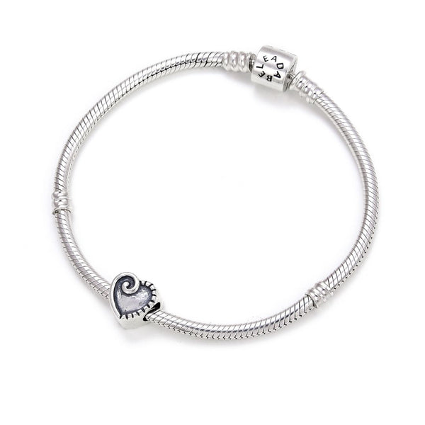 1pc Real 925 Sterling Silver Love Heart Charm Love U Forever Bead, Compatible with Pandora All Other Charm Bracelet, EC4-B9