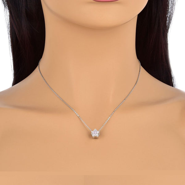 1pc 925 Sterling Silver Star Charm October Birthstone Bead Charm, Pink Tourmaline Cubic Zirconia CZ, 10x9.5mm, Hole ID 4.5mm, EC1-K10