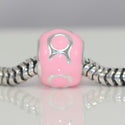 1pc 925 Sterling Silver Taurus Zodiac Sign Bead Charm Pink Enamel, Compatible with Pandora All Other Charm Bracelets, EC57