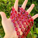 50pcs Creative Club Faceted Flat Oval Crystal Beads, Siam Red, 16x12mm/Large, Hole ID 1.1mm, CCO-5