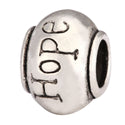 20pcs Hope Large Hole Beads, Hole ID 4.5mm,Antique Silver, Zinc Alloy Metal, MEC-C7