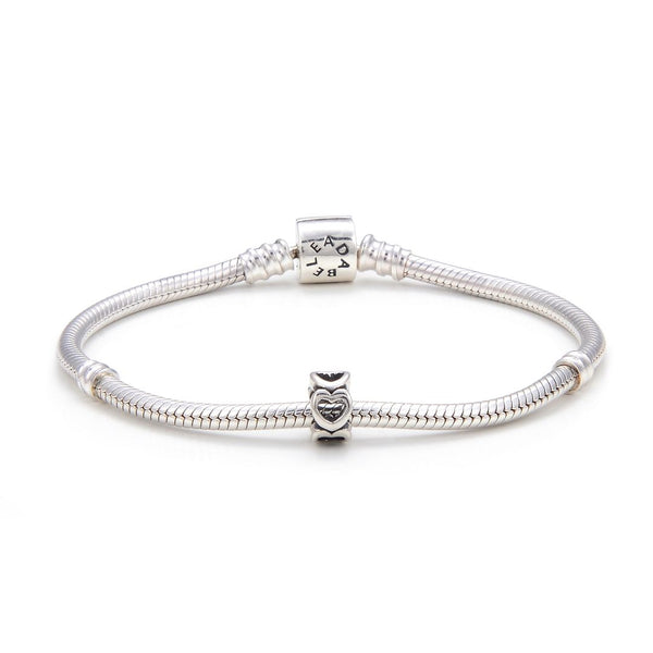 1pc Real 925 Sterling Silver Endless Love Cute Small Bead Charm Spacer, Compatible with Pandora All Other Charm Bracelet,EC25-1