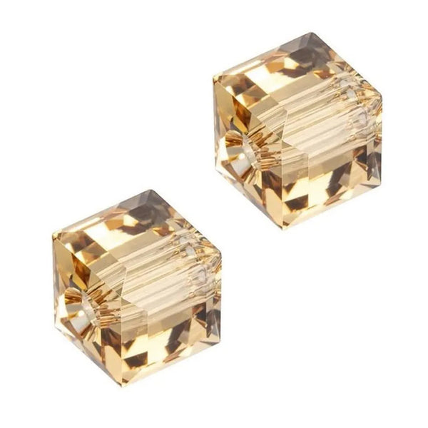 24pcs Adabele Austrian Faceted Cube Crystal Beads #5601, Silver Champagne, Size Selections: 4mm/6mm/8mm