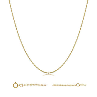 1pc 1/20 14K Gold Filled Diamond-Cut Rope Braided Twist Link Chain Necklace, 1.1mm Width/Thin, Non Tarnish, Length Selections: 18 inch/20 inch