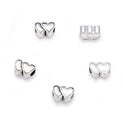 20pcs Double Love Heart Large Hole Beads, Hole ID 4.5mm, Antique Silver, Zinc Alloy Metal, MEC-B9