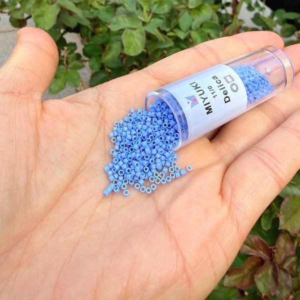 30g Miyuki Delica 11/0 Seed Beads, Opaque Matte Rainbow Periwinkle DB881