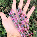 Natural Multi-color Tourmaline Gemstone Oval Tumbled Pebble Beads, Irregular, 6mm to 9mm, Hole ID 1mm, 15 Inch/1 Strand, GZ12-31