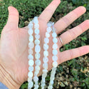 Natural White Moonstone Gemstone Oval Tumbled Pebble Beads, Irregular, 9mm to 13mm, Hole ID 1mm, 15 Inch/1 Strand, GZ12-24
