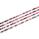 Natural Pink Tourmaline Gemstone Tiny Small Faceted Rondelle Beads, 3x2mm, Hole ID 0.65mm, 15 Inch/1 Strand, GK-A1