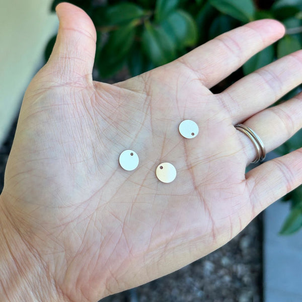 5pcs Real 1/20 14K Gold Filled Round Stamping Blank Disc Drops, 8mm, Hole ID 1.2mm, JK17-A8