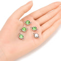 10pcs Grade A August Peridot Green Birthstone Links, Stainless Steel, Tarnish Resistant, 10mm, CCP36-8