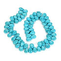 15 Inch Natural Turquoise Blue Howlite Gemstone Teardrop Briolette Drop Beads, Top Drilled, 18x13mm, Hole ID 1mm, GR-T3