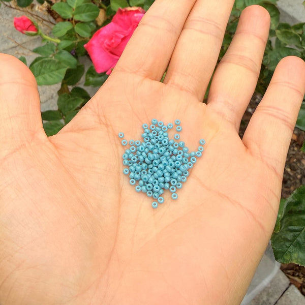 50g Miyuki Rocaille 11/0 Round Seed Bead Duracoat Opaque Moody Blue RR-4479