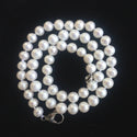 Natural Grade AAA Round White Cultured Freshwater Pearl Necklace, 7-8mm Pearl Strand, Length Selections: 16 inch/18 Inch