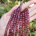 100pcs Creative Club Faceted Cube Crystal Glass Beads, Burgundy Red, 8mm, Hole ID 1mm, CCC811