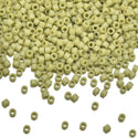 7.5g Miyuki Delica 11/0 Seed Beads, Opaque Matte Glazed Spring Green DB2290