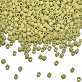 7.5g Miyuki Delica 11/0 Seed Beads, Opaque Matte Glazed Spring Green DB2290