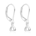 4pcs 925 Sterling Silver Leverback Earring Hooks, Pinch Bail Clasp, 22.5mm Long, SS82-1