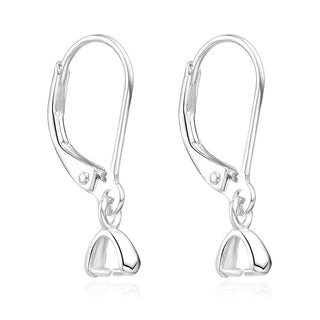4pcs 925 Sterling Silver Leverback Earring Hooks, Pinch Bail Clasp, 22.5mm Long, SS82-1