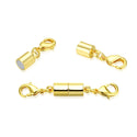 5 Sets Tarnish Resistant Cylinder Magnetic Clasps with Clasp, 18K Yellow Gold Plated Brass, 48mm Long, BF58-2
