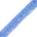 Natural Aquamarine Blue Quartz Gemstone Faceted Rondelle Beads, 4x2mm/Small, Hole ID 0.9mm, 14 Inch/1 Strand, GH1R-14