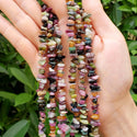 Natural Multi Colors Tourmaline Gemstone Chip Beads, Free Form, 5mm-8mm, Hole ID 1mm, 1 Strand/31 Inch, GZ1-11