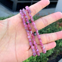 1 Strand Stretch Natural Pink Tourmaline Rubellite Free Form Gemstone Bracelet, 5-8mm Small Beads, Length Selections: 7 inch/7.5 inch