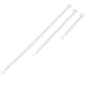 1pc 925 Sterling Silver Chain Extender with Clasp, Cable Chain Extension, Length Selections: 2 inch/3 inch/4 inch/5 inch/6 inch