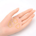 20pcs Tarnish Resistant Teardrop Beading Hoops, Open Back Bezel Frame, 18K Yellow Gold Plated Brass, Size Selections: 16mm/22mm/25mm
