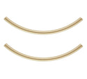 5pcs Real 1/20 14K Gold Filled Curved Noodle Tubes, Hole ID 1.5mm, Length Selections: 20/25/30/35/40mm