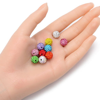 25pcs Adabele Grade A Suncatcher Crystal Rhinestone Pave Polymer Clay Beads, Clear White, Size Selections: 6mm/8mm/10mm/12mm