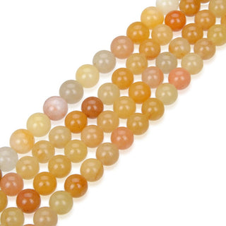 Natural Multi-Color Yellow Jade Gemstone Round Beads, 1 Strand/15 Inch, Size Selections: 4mm/6mm/8mm/10mm
