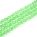 250pcs Creative Club Faceted Bicone Crystal Glass Beads, Peridot Green, 6mm (0.24 Inch), Hole ID 1mm, CCB616