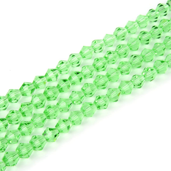 200pcs Creative Club Faceted Bicone Crystal Glass Beads, Peridot Green, 8mm (0.31 Inch), Hole ID 1.1mm, CCB816