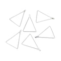 50pcs Triangle Beading Hoops, Sterling Silver Plated Brass, 0.7mm/21 gauge, 50mm Long, CF130-3