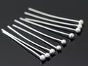 200pcs Ball Head Pins Headpins, Sterling Silver Plated Brass, 0.8mm/20 Gauge, Length Selections: 22mm/26mm/30mm/38mm/50mm