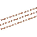 33 Feet Diamond Cut Figaro Copper Chain Link, Bright Coppery, 5.9x2.5mm, CW10-C2
