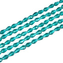 120pcs Creative Club Faceted Teardrop Crystal Glass Beads, Center Drilled, Emerald Green, 12x8mm, Hole ID 1mm, CCT-1224