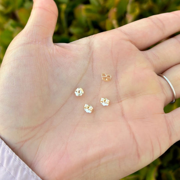 10pcs Real 1/20 14K Gold Filled 5mm Butterfly Earring Backs, Fit Post Diameter 0.65mm-0.76mm, JK1-J1