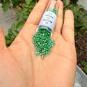 7.5g Miyuki Delica 10/0 Tube Seed Beads, Opaque Rainbow Green DBM163