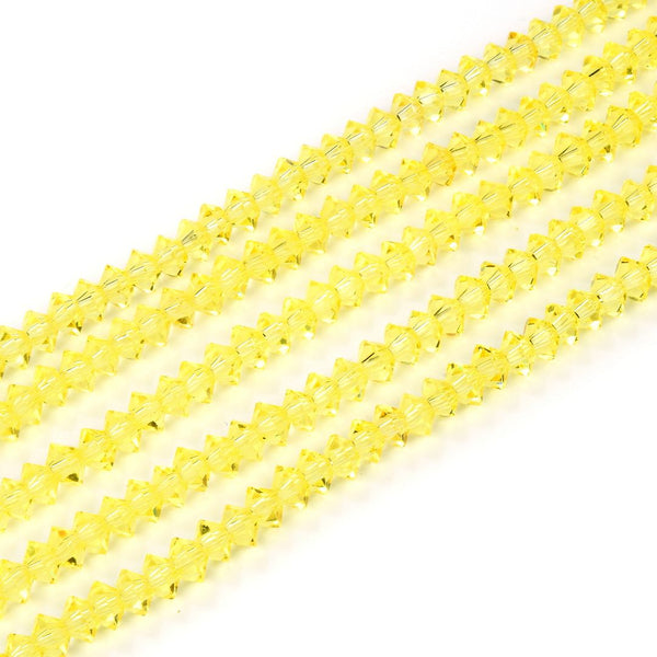 200pcs Creative Club Faceted Flat Bicone Rondelle Crystal Glass Beads #5305, Light Topaz, 6x4mm Small, Hole ID 1mm, CC3R609